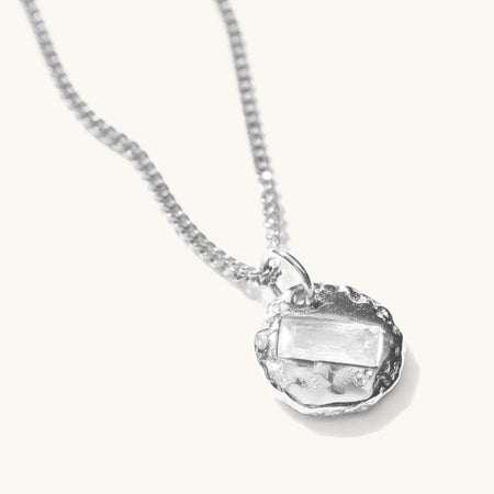 Mini Birthstone Necklace Silver